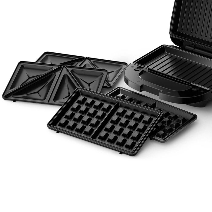 Sandwich-maker Philips HD2350/80 seria 5000, 750 W, Plite neaderente detasabile,de taiere si sigilare, 3 seturi de plite pentru panini,vafe,sandwich