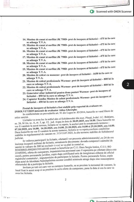 Vând mașini de cusut industriale 1200 RON