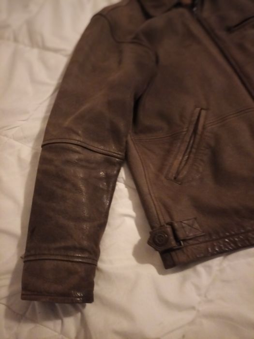 Jacheta  Camel din piele maro de barbati marimea 48