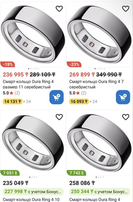 Смарт-кольцо Oura ring 4