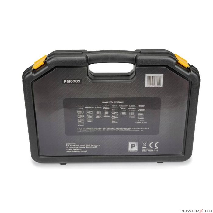 Trusa set 246 burghie si biti pentru lemn, metal, beton, Powermat