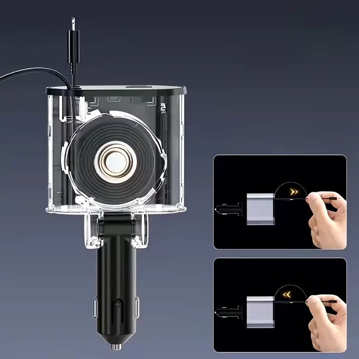 4-в-1 прибиращо се зарядно за кола