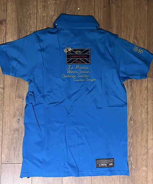 Синя тениска поло м размер