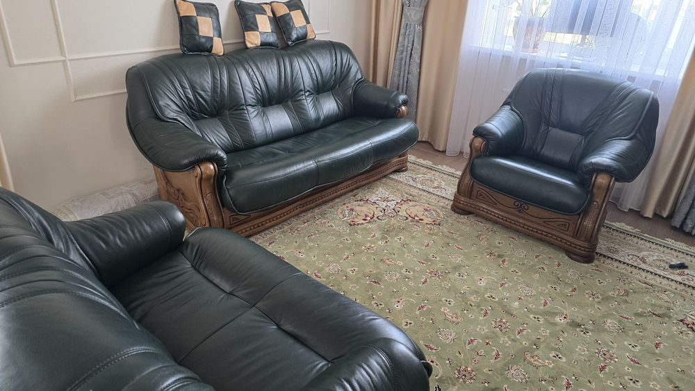 Кожаный Диван. Беларусская мебель. 3+2+1. В отличном состоянии