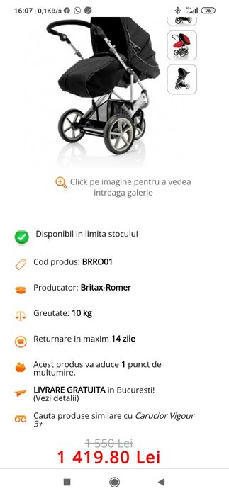 Cărucior Britax vigour 3