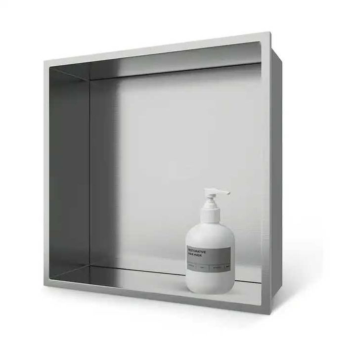 Raft incastrat patrat, inox periat, Wall-Box 30x30x10cm / 60x30x10cm