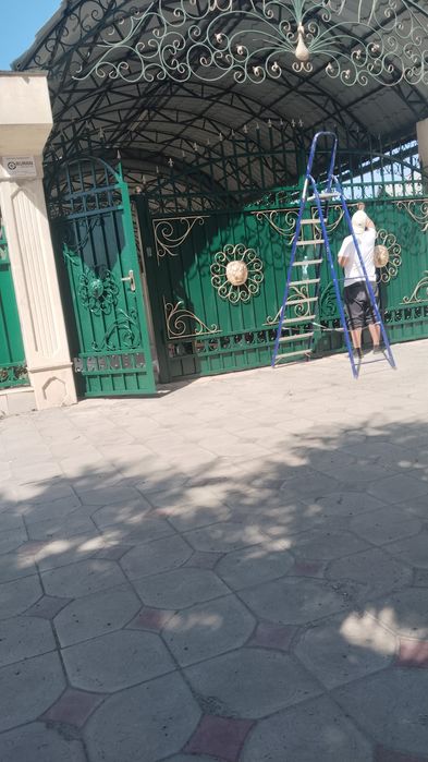 Покраска ворота и ограждения