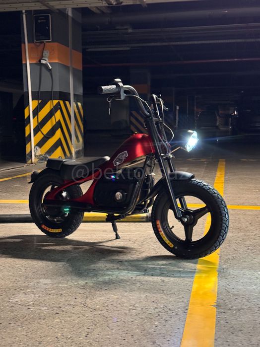 Детский мотоцикл Harley 24V 250W до 34 км/ч Bluetooth кожаное сиденье