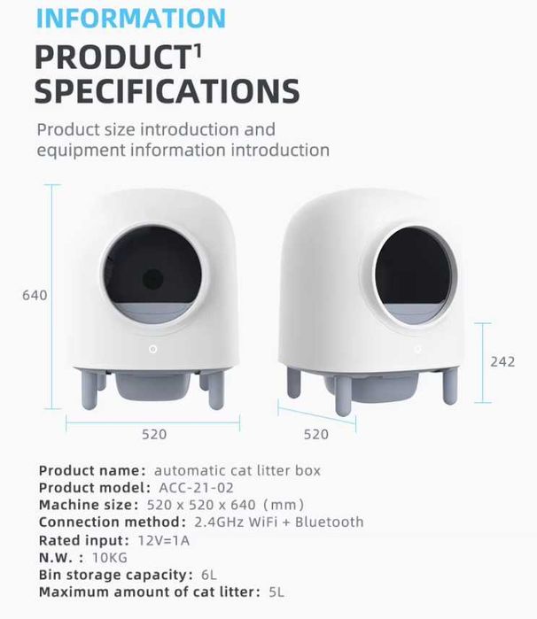 Vand Litiera pisici NOUA PETREE cu Wifi
