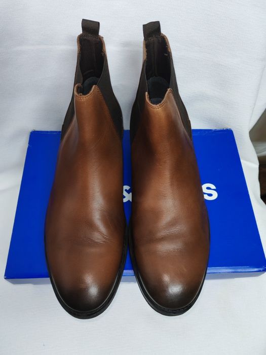 Удобни мъжки боти от естествена кожа Jack&Jones №46, 70 лв