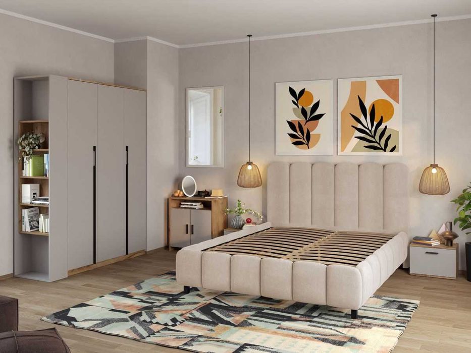 Set Mobila Dormitor Casmir / Stejar Siena C09 - Transport Gratuit