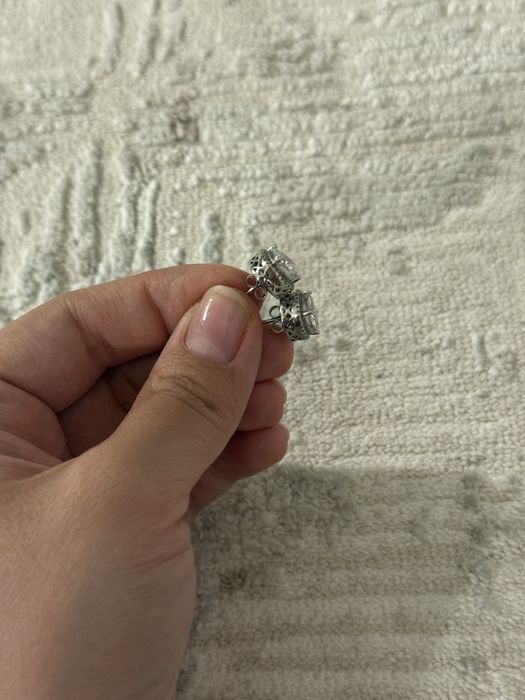 Гвоздики пусеты серебро