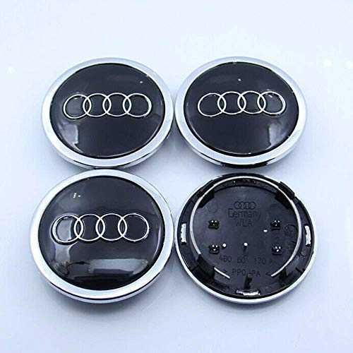 Set 4 Embleme Capace Jante Roti Audi 69MM Negru/Gri/Crom 4B0601170A