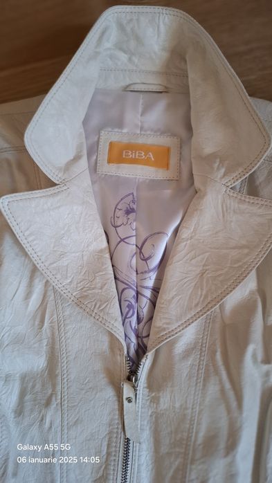 Jacheta de piele de manusa naturala