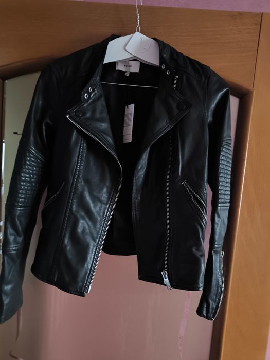 Jacheta piele Reiss Tallis Leather Biker
