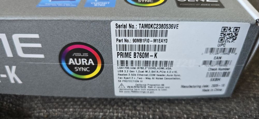 Placa de baza Asus PRIME B760M-K Socket 1700 RGB ARGB