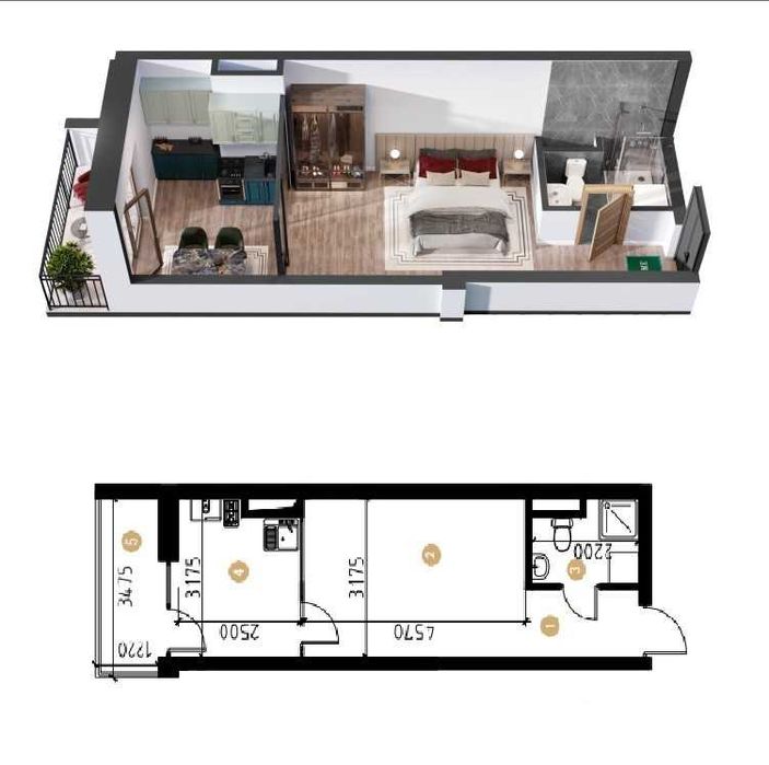 Студия 28м² в кирпичной новостройке, Яшнабад, всего 31 500у.е. [Б.А]