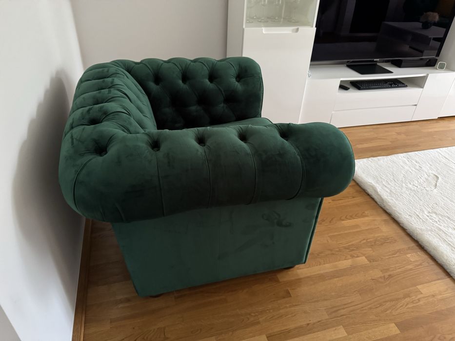 Set canapea si fotoliu mobexpert verde