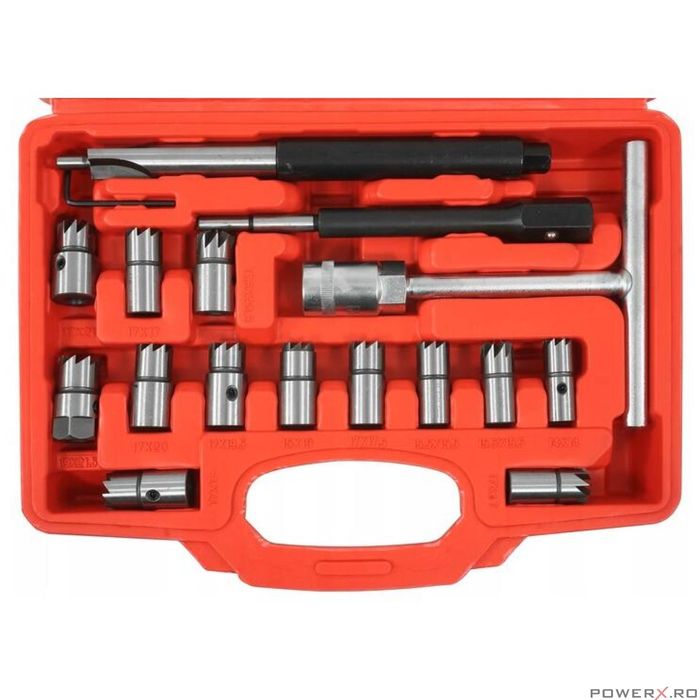 Trusa 17 freze pentru refacere scaun Injector, set universal pt