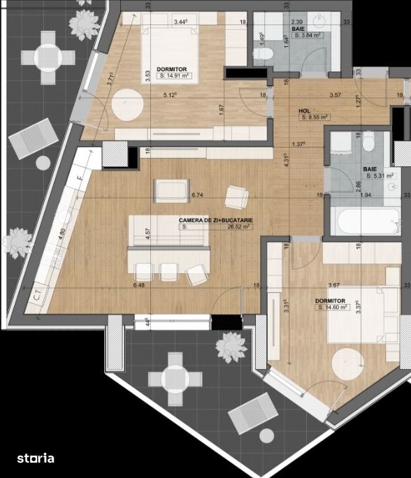 PROPRIETAR- Apartament 3 camere, finisaje premium Evolution Apartments