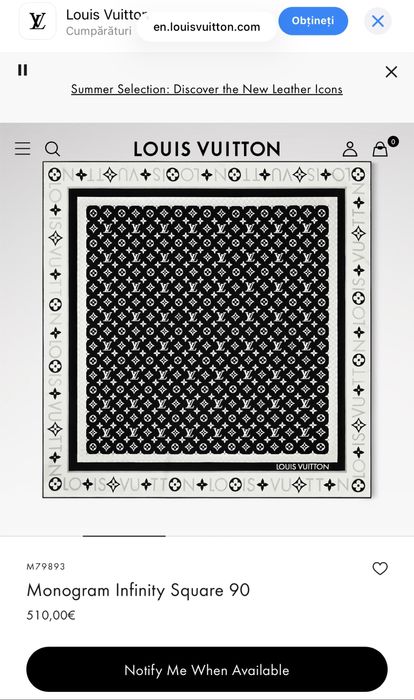 Louis Vuitton Monogram Infinity Square 90