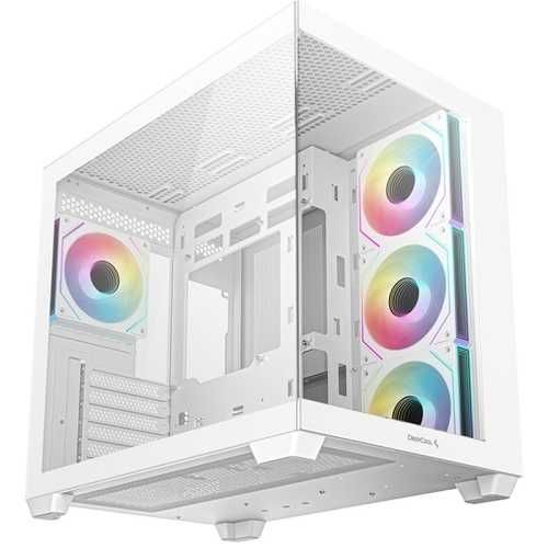 Carcasă Gaming DeepCool CG530 4F White ARGB Panoramică | 4 Ventilatoare PWM | USB-C | Garanție 24 Luni