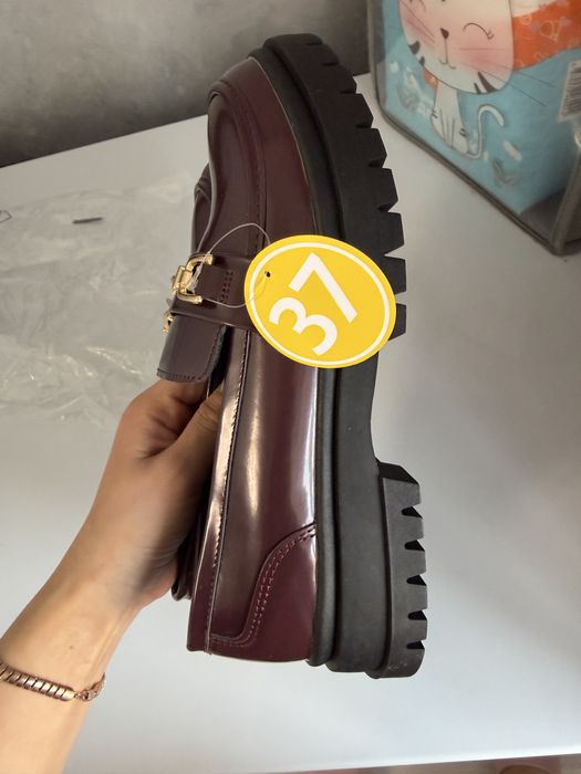 Лоферы женские бордовые