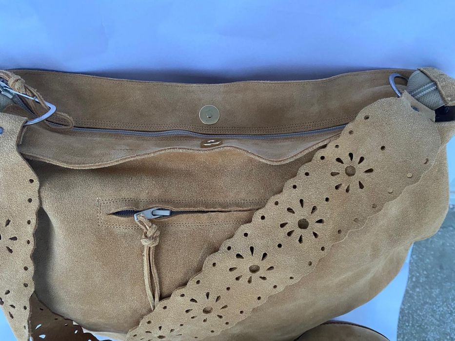 Set geanta si botine din piele intoarsa naturala