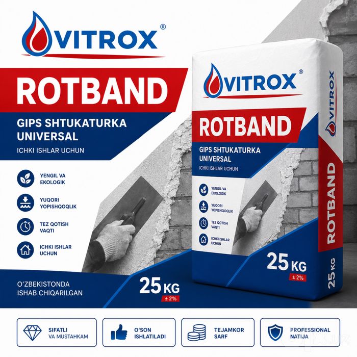 YANGI VETROX ROTBAND ishlab chiqarish