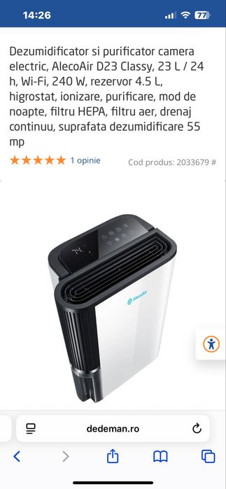 Vand dezumidicicator alecoair d23