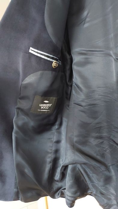 Sacou catifea culoare albastra