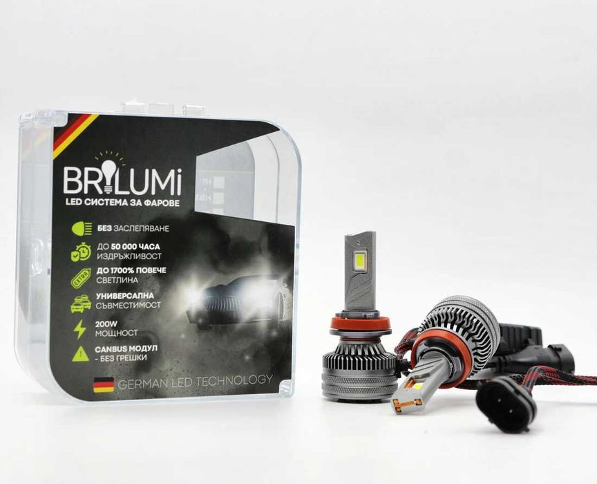 LED крушки H8/H9/H11 BRILUMI Zenith 200W CANBUS 6000K