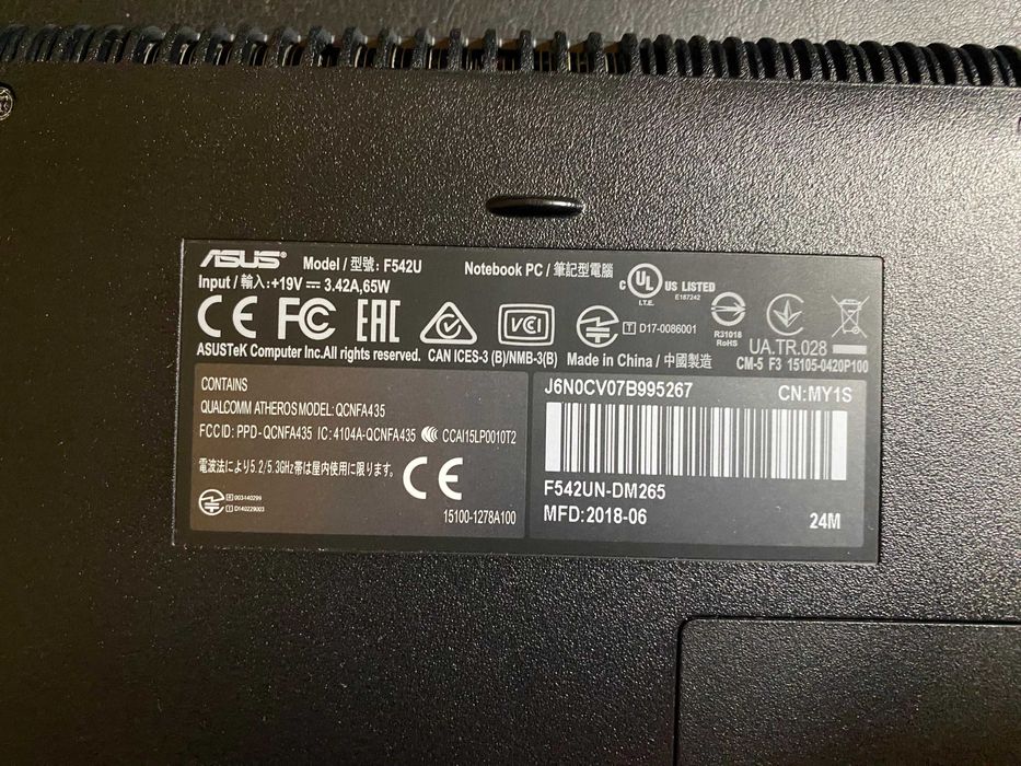 Asus Vivobook F542U I7