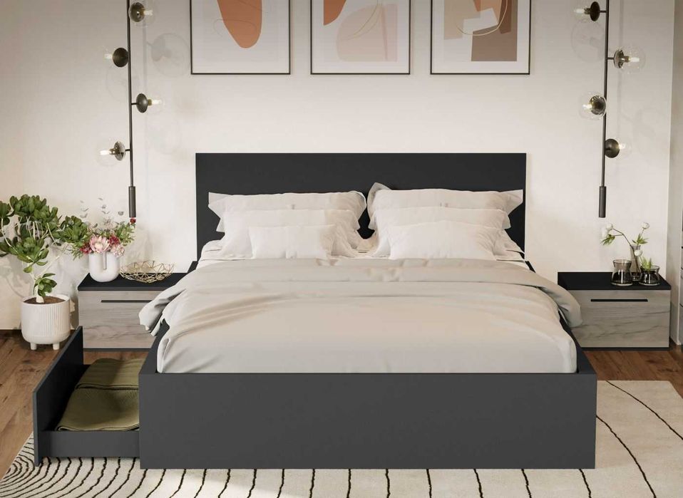 Set Dormitor Gri Noce C7 - Transport Gratuit in 4-10 zile