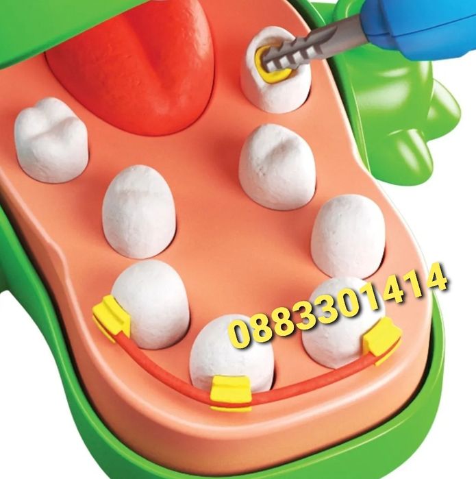 Комплект динозавър зъболекар Дино с пластелин