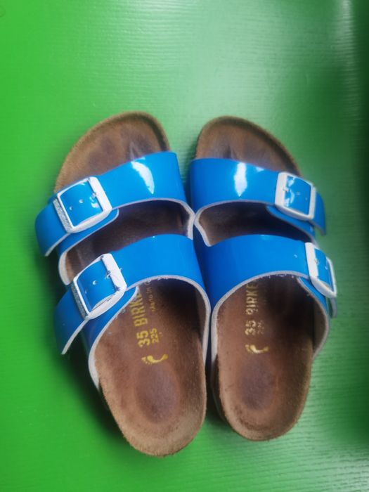 Birkenstock ортопедични чехли син лак размер 35