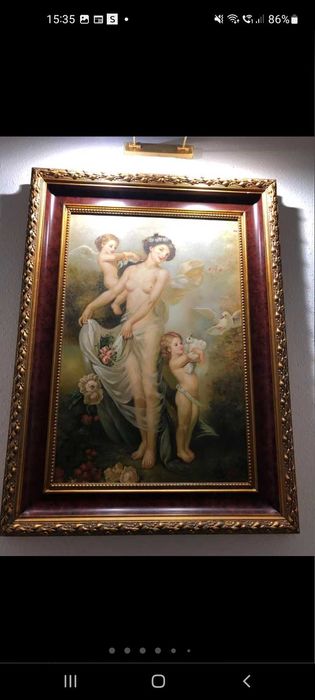 Tablou pictura nud pe pânză vintage