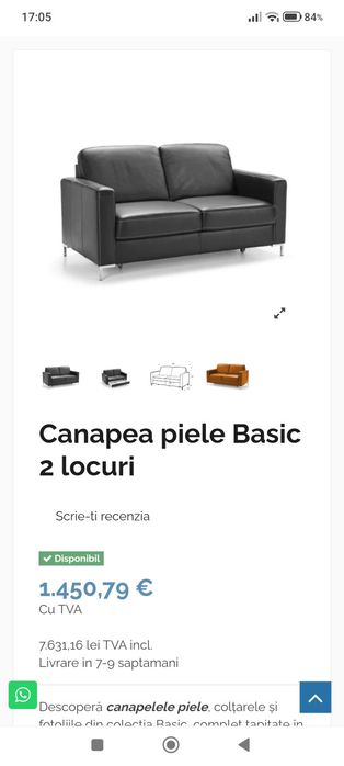 Canapea piele naturala