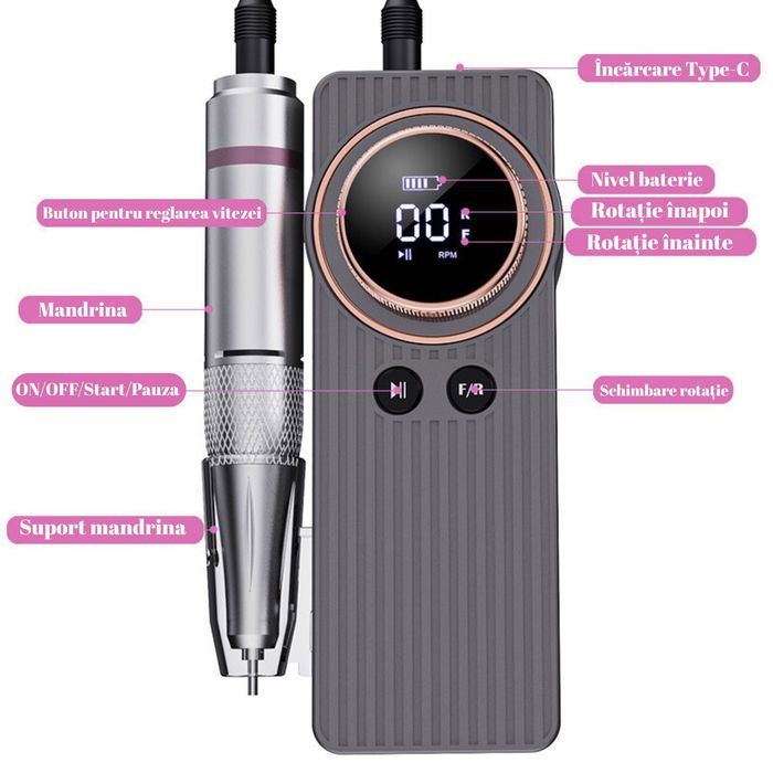 Freza Unghii Profesionala 35000 RPM