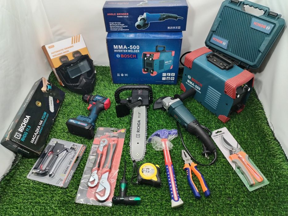 Сварка. Болгарка. Шрупавёрт. 12 таси 1 да набор