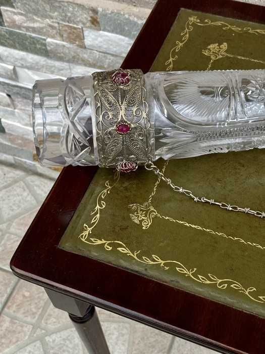 Cornul abundentei-cristal Bohemia-argint filigranat-Austria