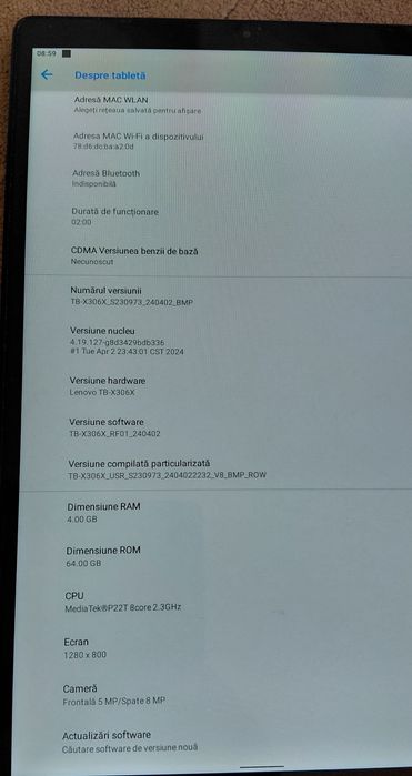 Tableta Lenovo M10 X306X de 10,1" 4gb ram 64gb  stocare SIM 4G