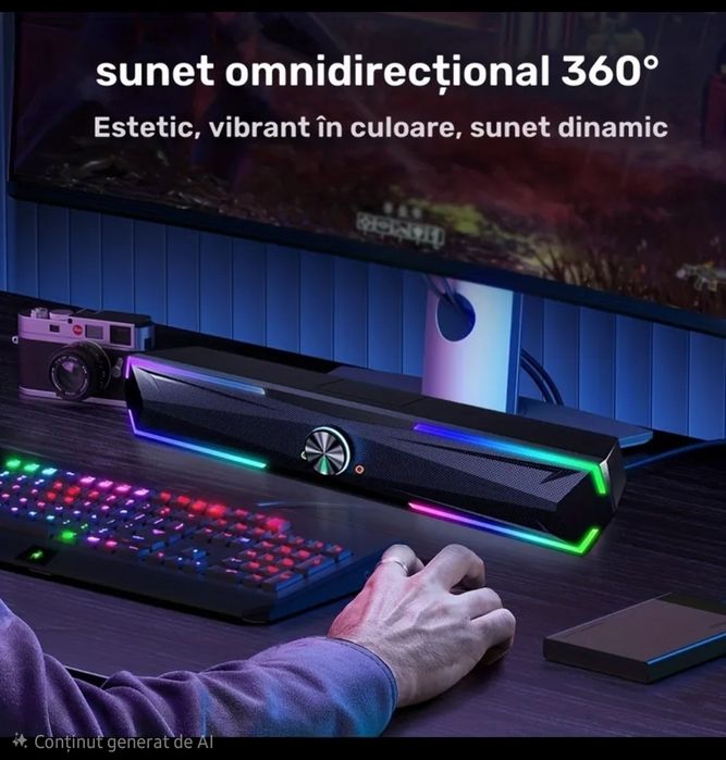 Subwoofer si Soundbar, Sistem Stered USB Compatibil cu PC, Laptop,