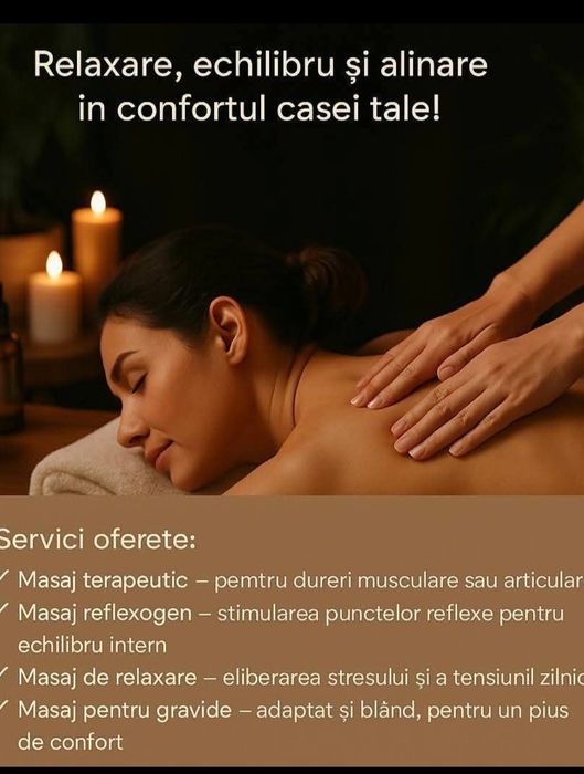 Masaj de relaxare, terapeutic pentru doamne și domnișoare