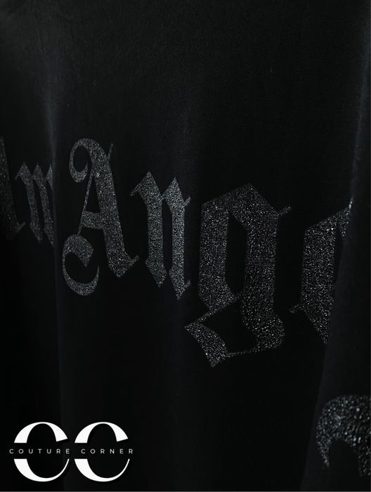 Tricou Palm Angels • Calitate TOP • Oversize Glittered Logo • Cod QR