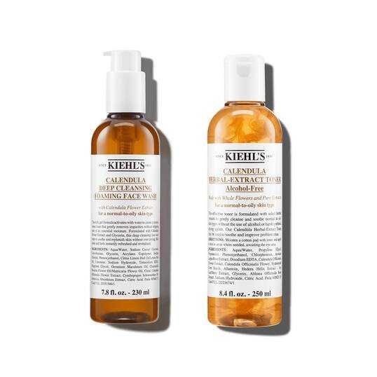 Kiehl's Gel de curățare si Loțiune tonică cu Gălbenele