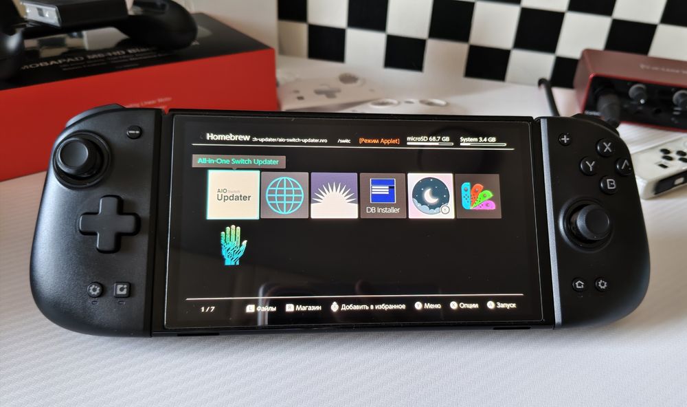 Nintendo Switch OLED + Чип Picofly + Mobapad M6 HD + 8BitDo Adapter 2