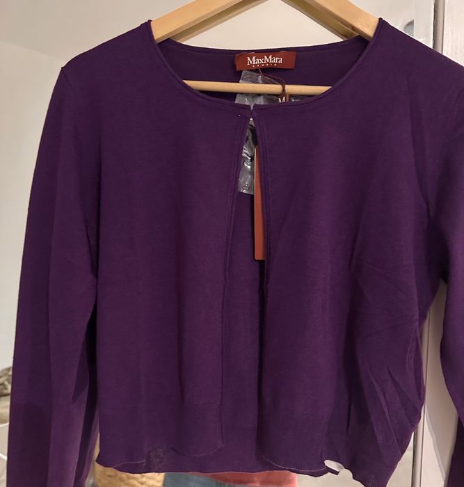 MaxMara cardigan/tunica matase/lana M nou