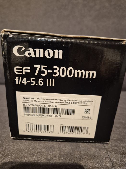 Obiectiv Canon EF 75-300mm f/4-5.6 III Zoom Lens, nou, în cutie