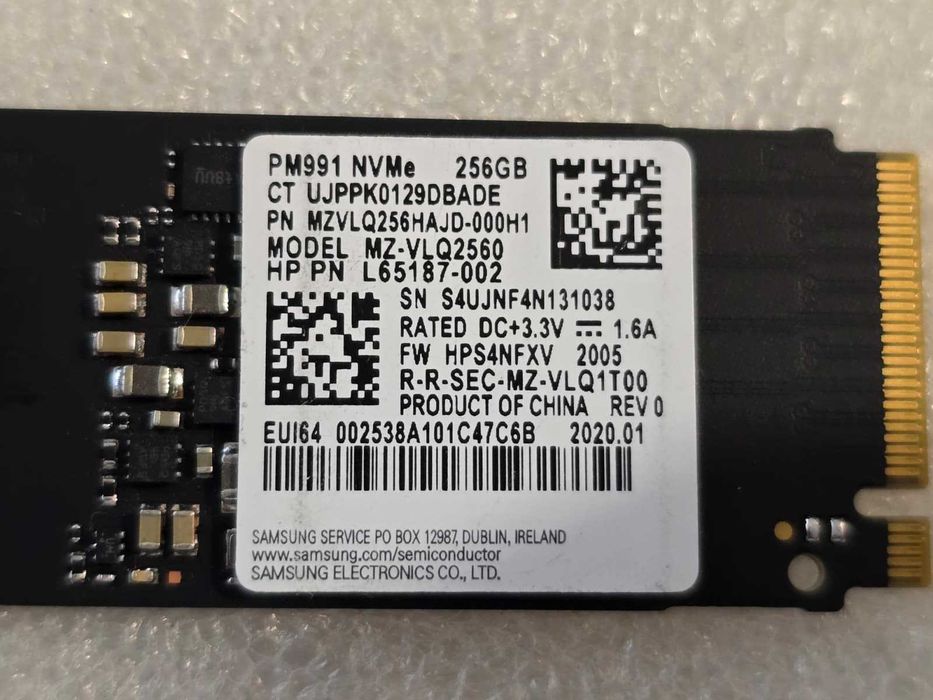 Solid State Drive SSD Samsung PM991 256GB M.2 NVMe PCIe Gen3 x4